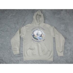 Mens Hoodie Small Sweatshirt Long Sleeve Embrace the Journey Red‎ River NM